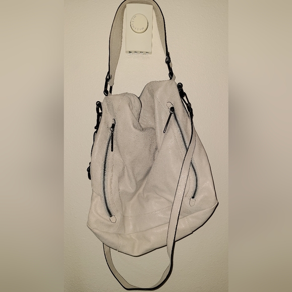 Elliott Lucca Designer Cream Tan Beige Crossbody Purse Handbag - Picture 9 of 11